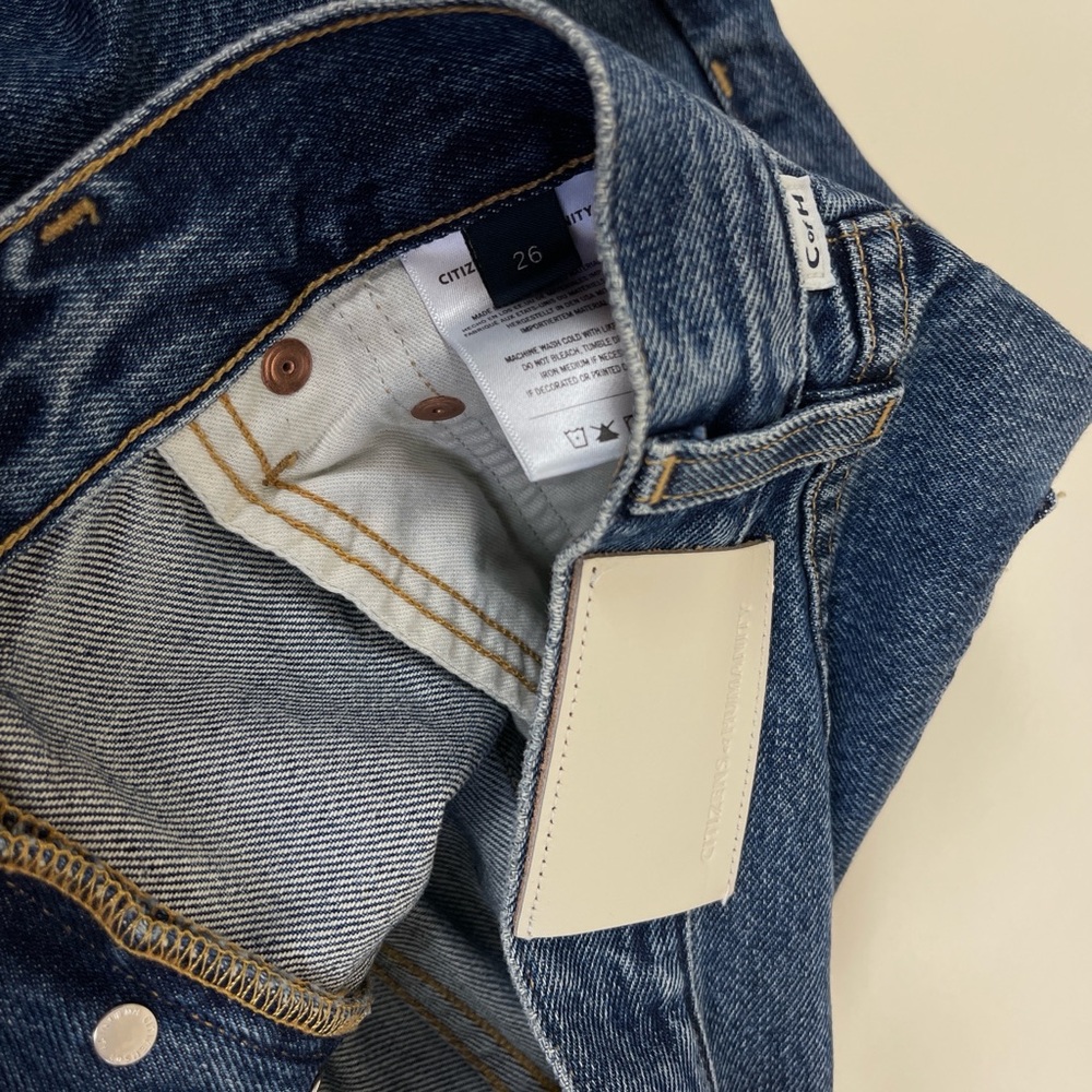 Citizens of Humanity Gaucho Vintage Wide Leg Cropped Jeans in Oasis Blue Denim - Picture 7 of 10